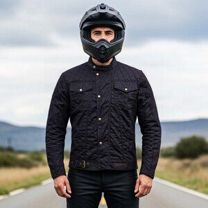 RIDERACT® Waterproof Motorcycle Jacket Mens  Waxed Cotton Biker Riding Jacket